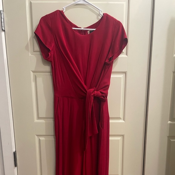 Red anthropology jumpsuit by Maeve - Picture 4 of 5